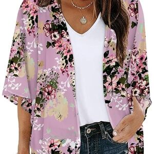 Elegant Floral Kimono Blouse
